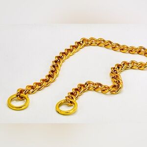 Vintage Gold Purse Chain Replacement Solid Heavy Curb Style Link 21 1/2” 9” Drop